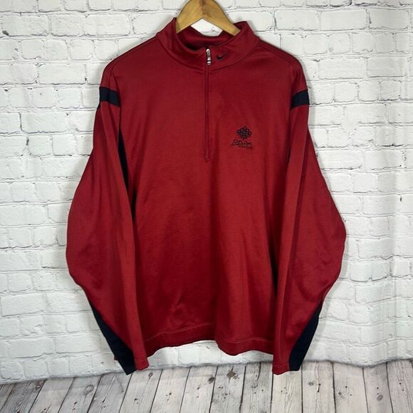 NIKE Golf Tour Performance Therma Fit Quarter Zip Red Shirt size XL PB Dye Golf - Picture 1 of 12